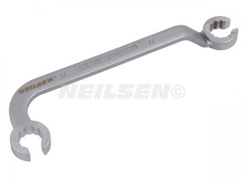 DOUBLE OPEN END RING WRENCH FOR DIESEL INJECTOR PIPES, 17 MM