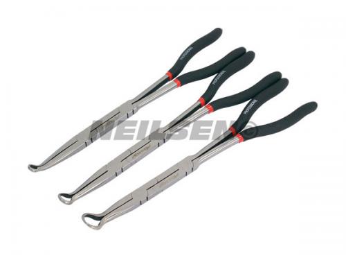 3PC XTYPE LONG REACH PLIERS ROUND TIP NOSE