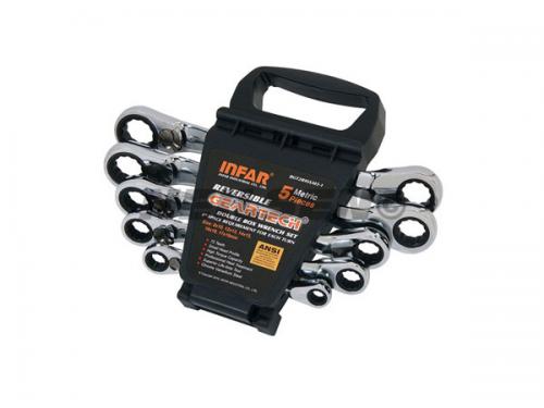 5PC RATCHET WRENCH DOUBLE RING REVERSIBLE