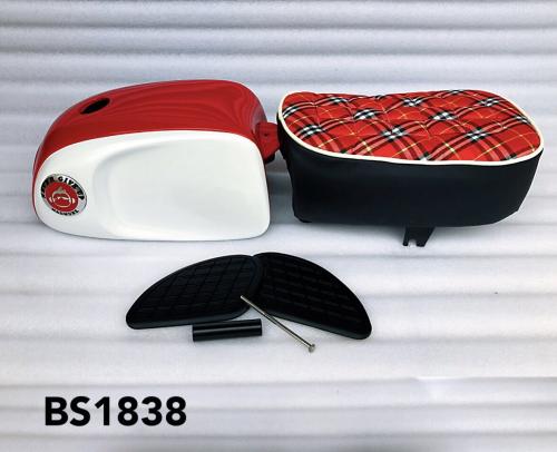 N.G.U. PRODUCTS SEAT AND TANK COVER  KIT FOR MUNK WHITE AND RED 