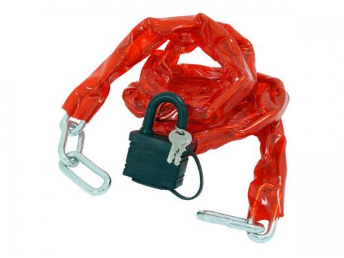 CHAIN LOCK PVC COATED WITH 50M PADLOCK  - 8MMX1800MM