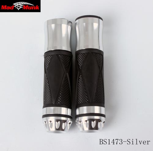 HANDLE BAR GRIPS WITH SILVER ENDS