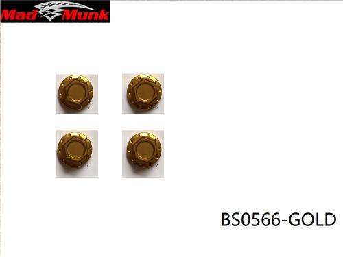 GOLD CNC SHOCK NUTS TOP AND BOTTOM SET OF 4