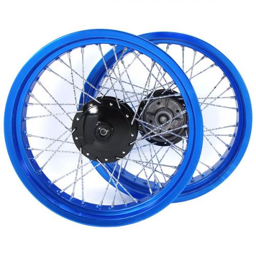 CUB BLUE ALLOY 36 TWISTED SPOKE RIMS 3.0 FRONT AND 4.25 REAR