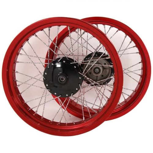 CUB RED ALLOY 36 TWISTED SPOKE RIMS 3.0 FRONT AND 4.25 REAR