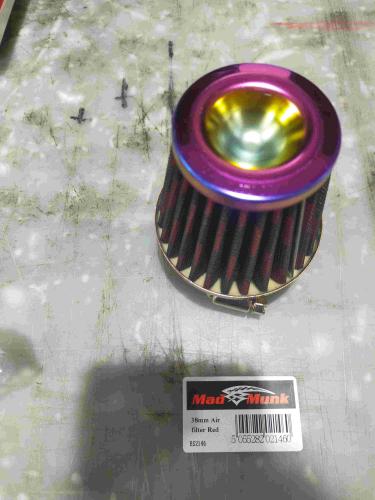 38MM AIR FILTER IN RED CHECK METAL