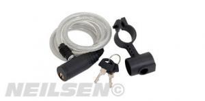 CABLE LOCK 8MM X 1M  H/D WITH PVC SLEEVE