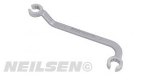 DOUBLE OPEN END RING WRENCH FOR DIESEL INJECTOR PIPES, 17 MM