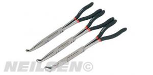 3PC XTYPE LONG REACH PLIERS ROUND TIP NOSE