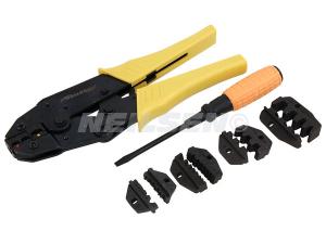 CRIMPING PLIERS WITH 5 INTERCHANGEABLE INSERTS PLUS SCREWDRIVER AND CASE