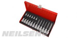 19PC 1/4 1/2 DR SOCKET SET IN RED TRAY