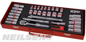 SOCKET SET - 33PC 3/8IN.DR WITH EXTENDING RATCHET