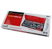 SOCKET SET - 26PC 1/2IN.DR WITH EXT RATCHET