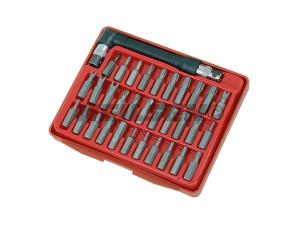 33 PC SECURITY BITS KIT WITH DRIVER HANDLE IN PLASTIC BOX