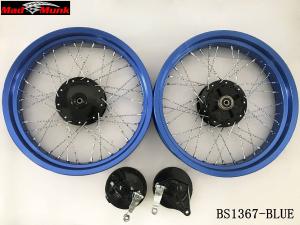 CUB BLUE ALLOY 36 TWISTED SPOKE RIMS 3.0 FRONT AND 3.50 REAR