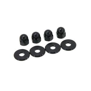 4 SHOCK NUT AND 4 WASHERS IN BLACK