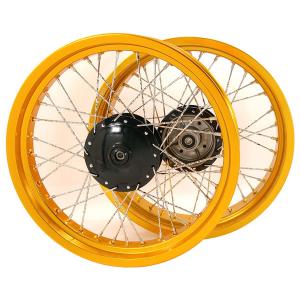 CUB GOLD ALLOY 36 TWISTED SPOKE RIMS 3.0 FRONT AND 4.25 REAR