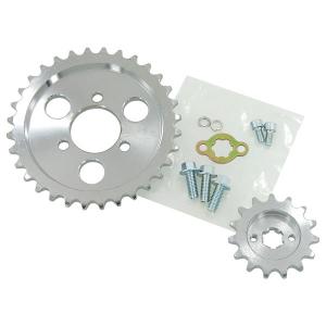 MUNK 7MM OFF SET FRONT AND REAR SPROCKETS 17/38TH