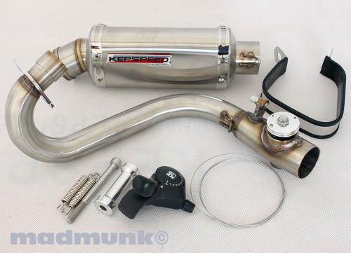 KP MUNK S STEEL GP2 ADJUSTABLE EXHAUST UPSWEPT