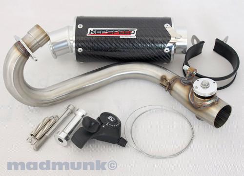 KP MUNK CARBON ADJUSTABLE EXHAUST UPSWEPT