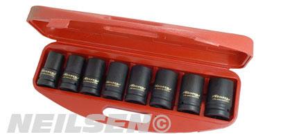 SOCKET SET 8 PIECE 1IN DRIVE - METRIC / DEEP IMPACT