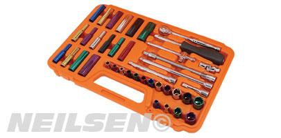 SOCKET SET - 42 PIECE 1/4IN.DRIVE - AF / METRIC STD/ DEEP