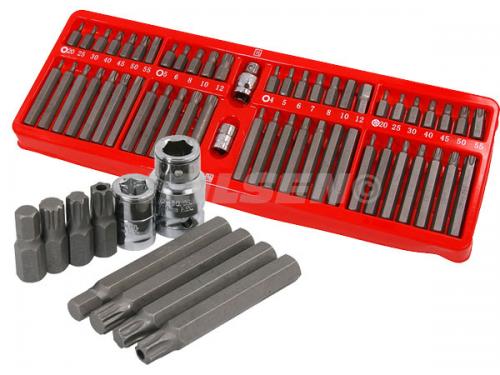 54PCS BIT SET WITH ADAPTORS IN METAL TIN