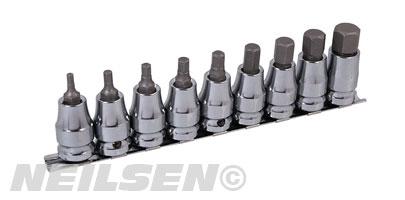 HEX BIT SET - 10 PIECE 1/2 INCH DRIVE NEILSEN