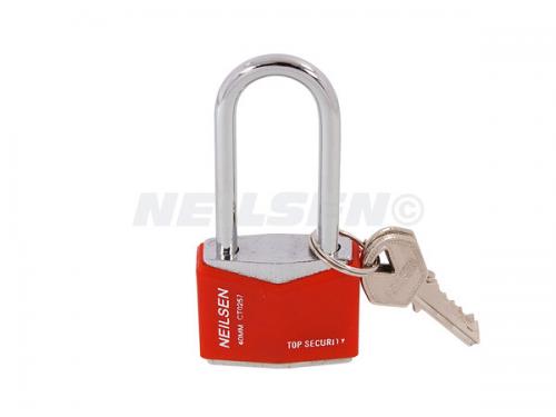 40MM LONG SHACKLE RHOMBIC CHROME PLATED IRON PADLOCK