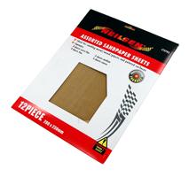 12PIECE ASSORTED SANDPAPER SHEETS