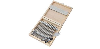 13PCS WOOD SPADE SET WITH EXTENSION BAR +WOOD BOX