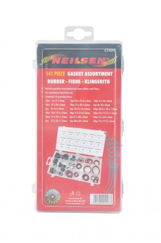 141-PIECE GASKET ASSORTMENT: RUBBER, FIBRE AND KLINGERITH