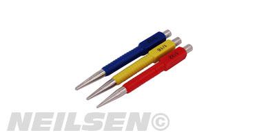  3PC COLOUR CODED CENTRE PUNCH SET