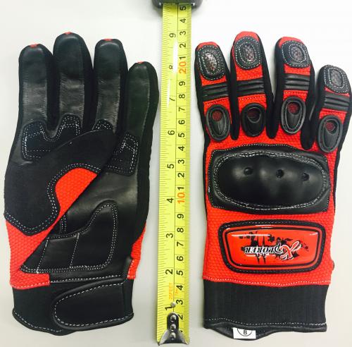 RED KNUCKLE GLOVE SMALL ( SIZE 8) 