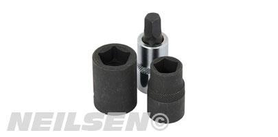 3PC PENTAGON SOCKET AND BIT SET