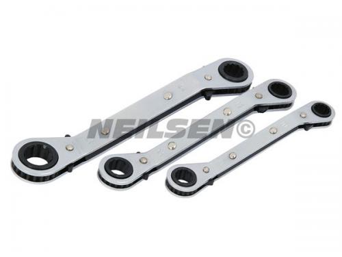 3 PC OFFSET RATCHET RING SPANNER SET