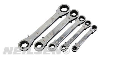 RATCHET WRENCH SET - 5 PIECE FLAT SAE