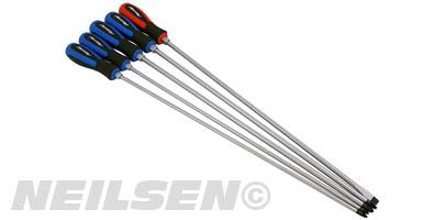 SCREWDRIVER SET 5PC HAMMER-THRU 450MM