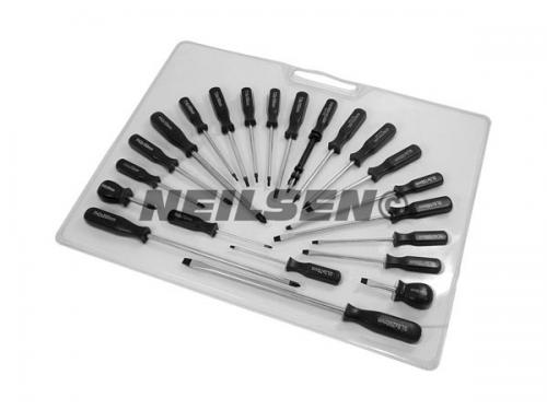 SCREWDRIVER SET - 22 PIECE  BLACK HANDLE