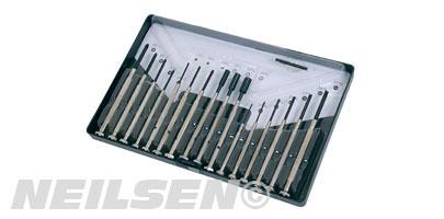 SCREWDRIVER SET 16PC CHROME PLATED