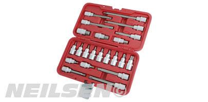 HEX AND STAR BIT SET - 22PC 1/2DR