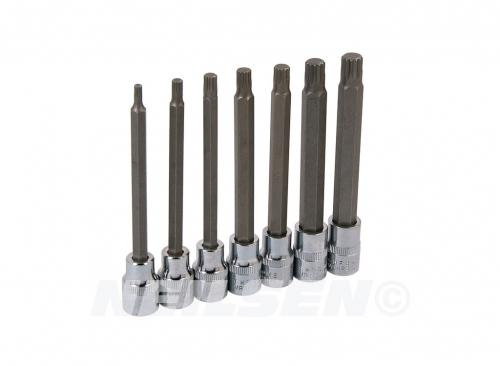 7PC 3 8 DRIVE EXTRA LONG SPLINE BIT SOCKET SET 4 TO 10MM