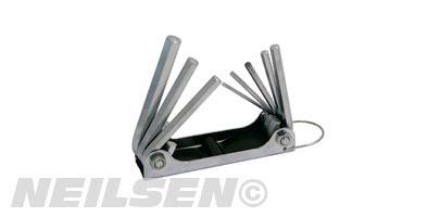 8PC  FOLDING  HEX KEY SET