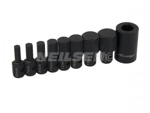 9PC 1/2INS METRIC HEX BIT SET