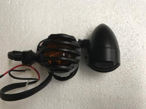 E MARKED METAL BLACK TURNING LIGHTS PAIR