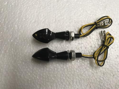 E MARKED SMALL BLACK LED TURNING LIGHTS PAIR