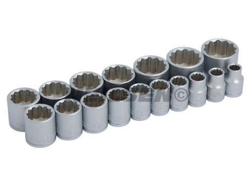 SOCKET SET - 17 PIECE 3/8INCH DRIVE ON A RAIL