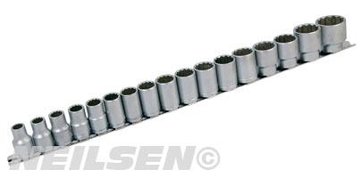 SOCKET SET - 17 PIECE 1/2IN. DRIVE ON A RAIL