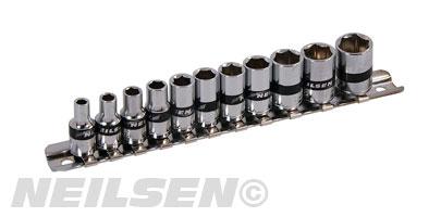 SOCKET SET - 11PC 1/4IN.DR / SA REGULAR