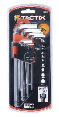 9PC BALL PEIN HEX KEY SET IN HOLDER - METRIC